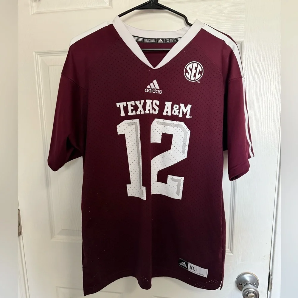 Adidas Maroon Texas A&M Jersey with Number 12